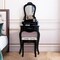 Costway Vanity Wood Makeup Dressing Table Stool Jewelry Desk Black